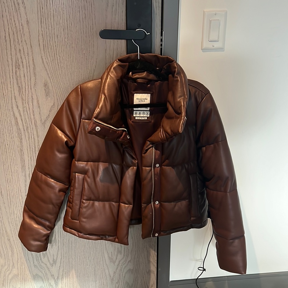 Brown/burgundy Abercrombie & Fitch Puffer Jacket